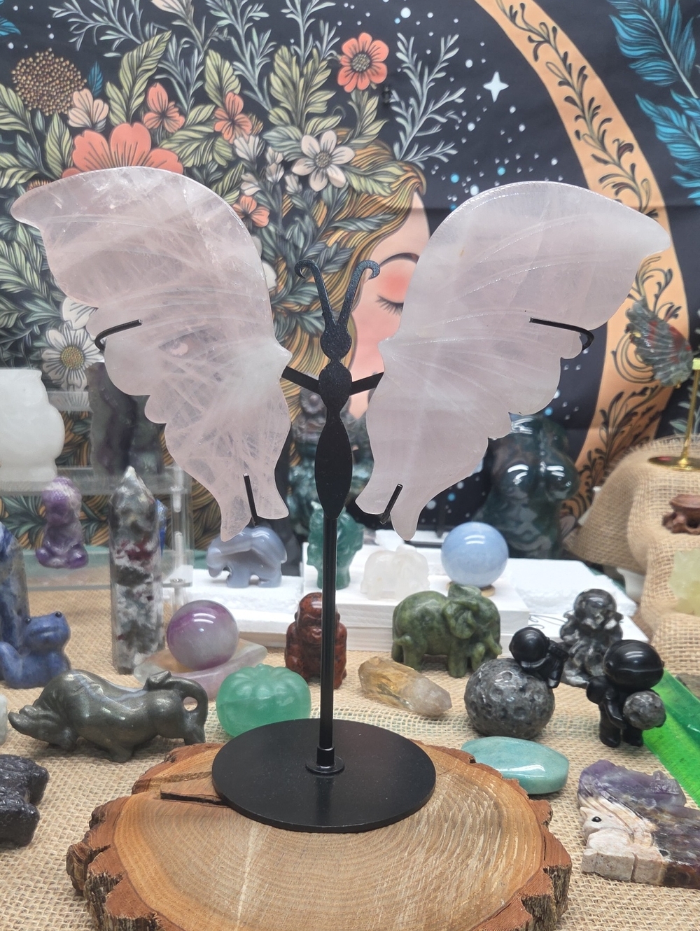 Rose Quartz XL Butterfly